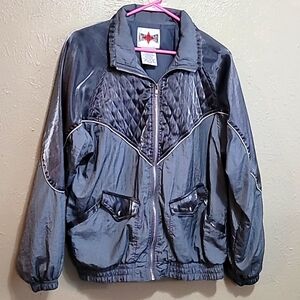 VTG 90s Active Frontier Windbreaker Jacket Silver/metallic Color Women's M Fall